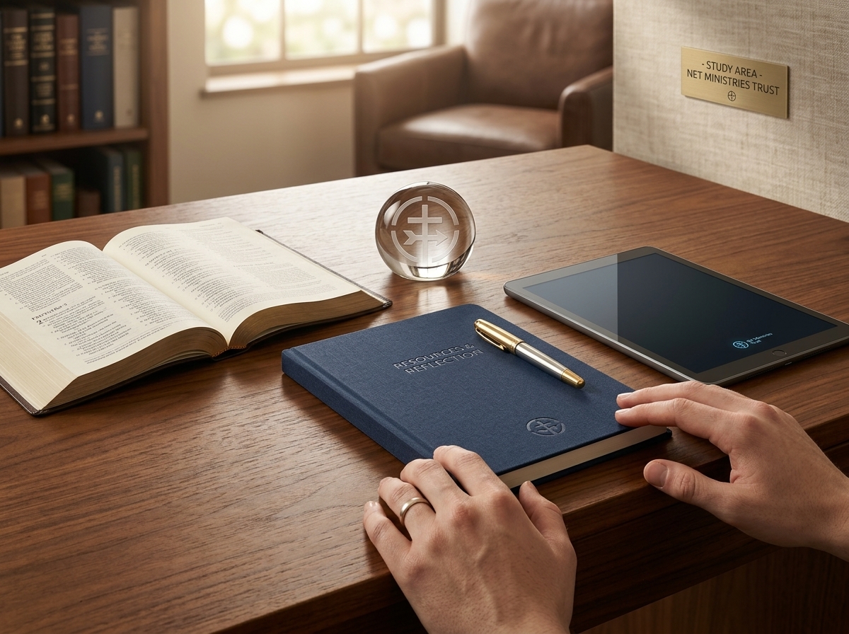 Student studying with Bible on